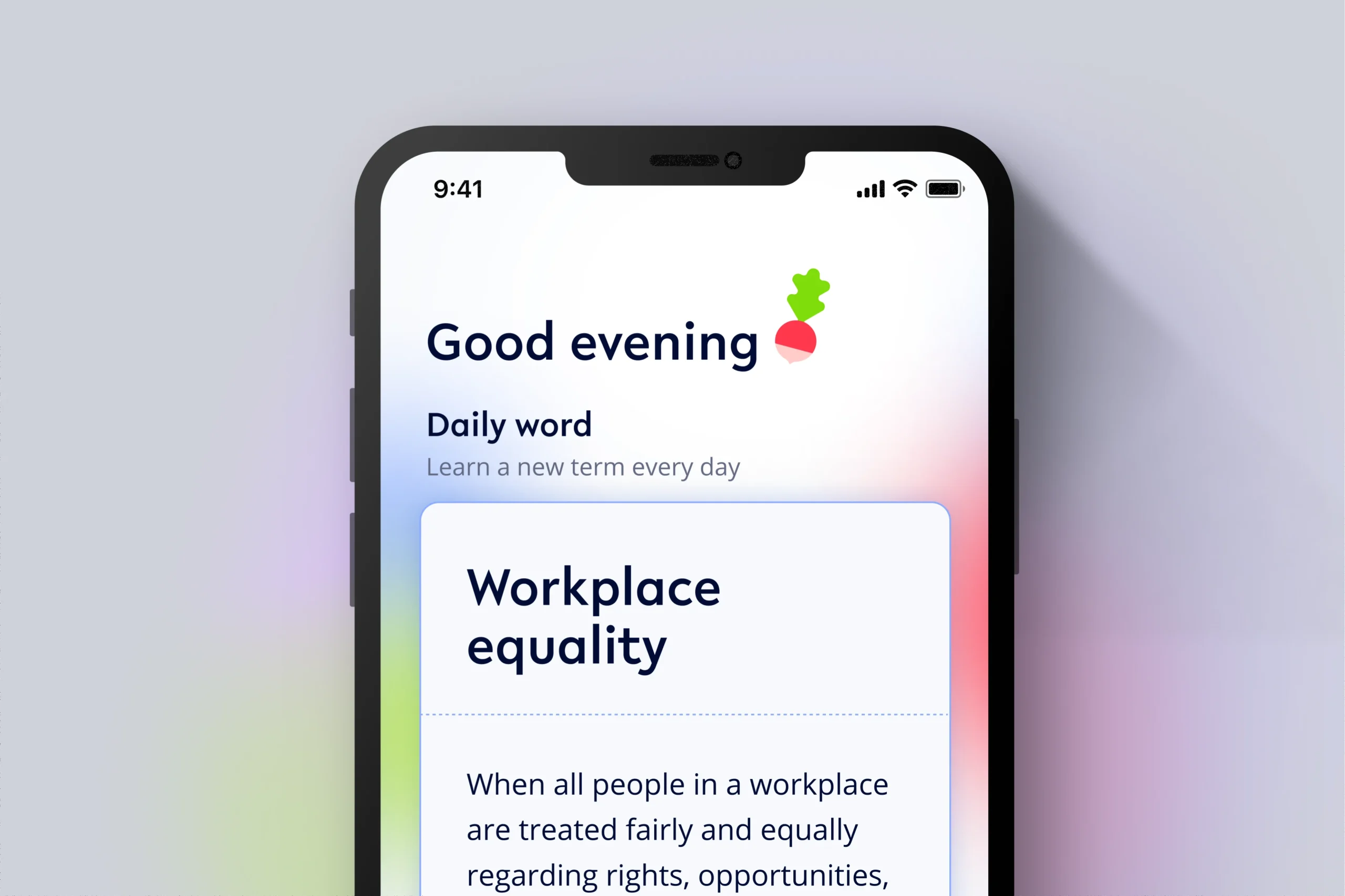 Equalista mobile app mockup