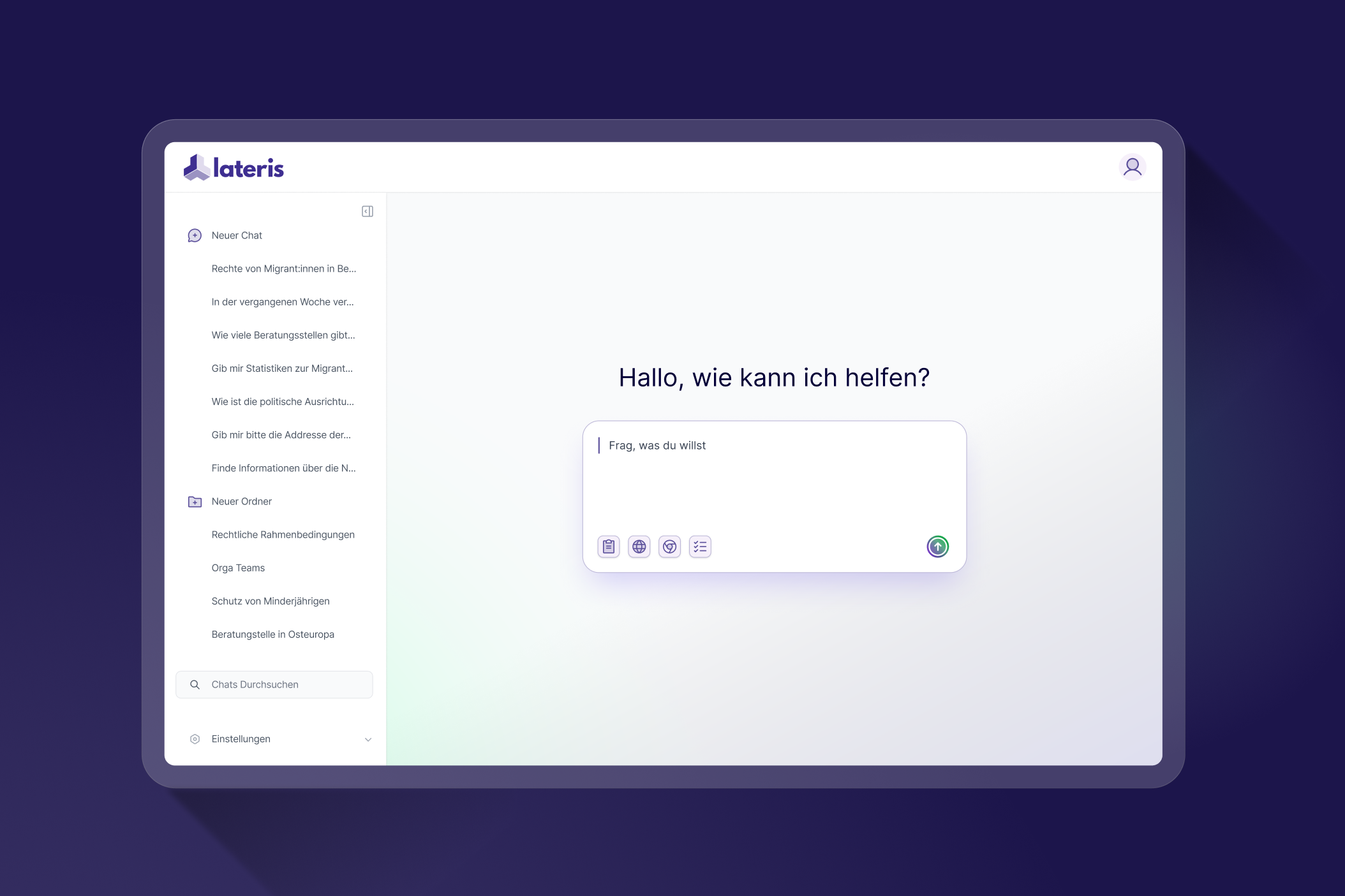 Lateris chatbot interface